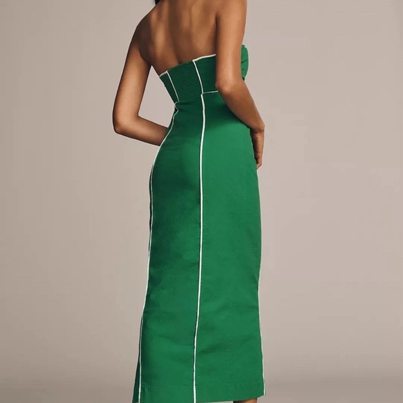 Maeve Strapless Linen Twist Button-Front Maxi Dress SZ XL - Picture 2 of 3